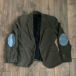 Zara Grey Blazer With Elbows Patches